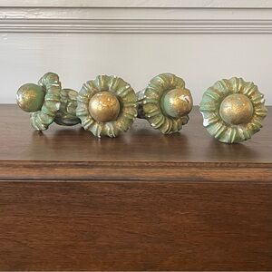Set of 4 Vintage Plaster Curtain Tiebacks or Finials